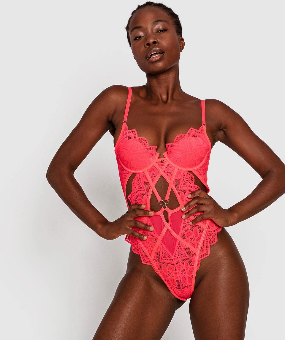 Vamp Sasha Push Up Bodysuit - Hot Pink