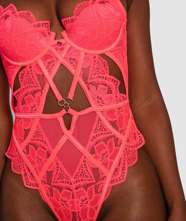 Vamp Sasha Push Up Bodysuit - Hot Pink