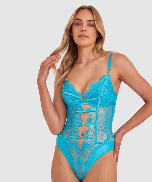 Vamp Sea Vixen Push Up Bodysuit - Teal