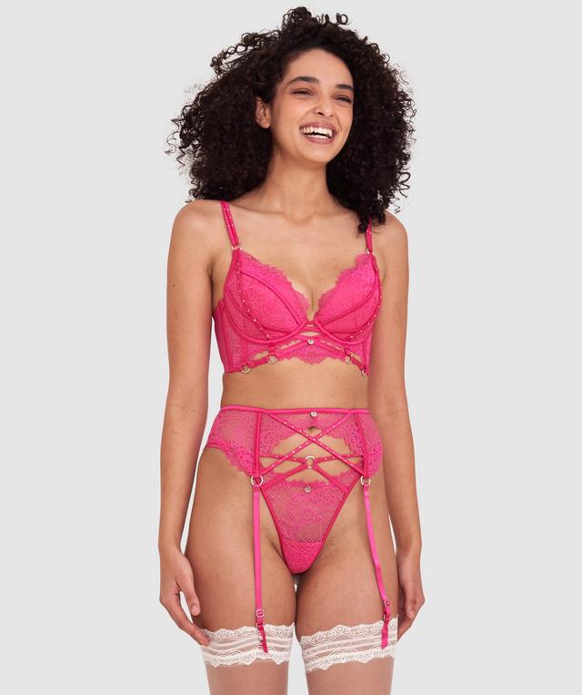 Vamp Seduce Suspender - Pink