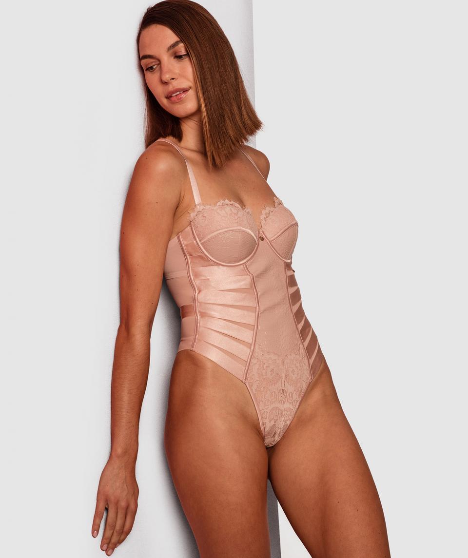 Vamp Serpentine Balconette Push Up Bodysuit - Nude