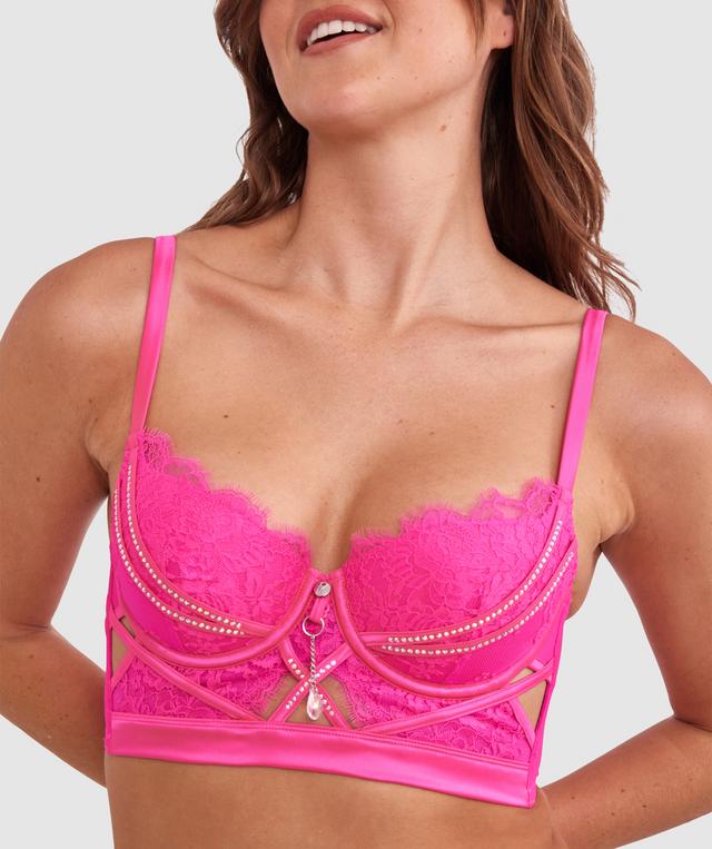 Vamp Showthang Double Push Up Bra - Fuchsia Pink