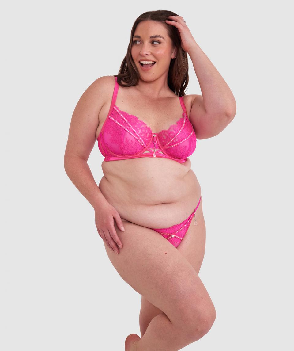 Vamp Showthang Full Cup Balconette Bra - Fuchsia Pink