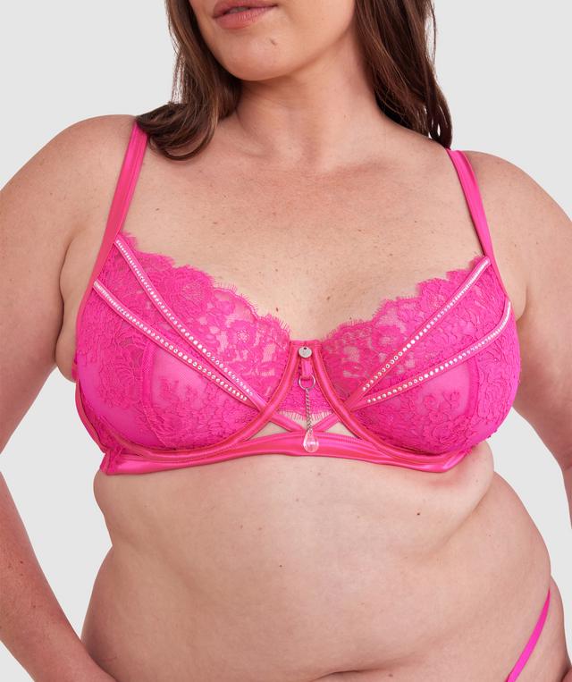 Vamp Showthang Full Cup Balconette Bra - Fuchsia Pink