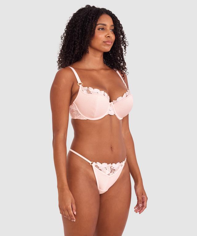 Vamp So Polite High Leg G String - Pale Pink