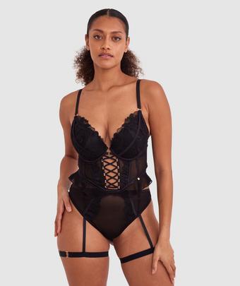 Vamp Spell On You Push Up Bodysuit - Black (BLACK)