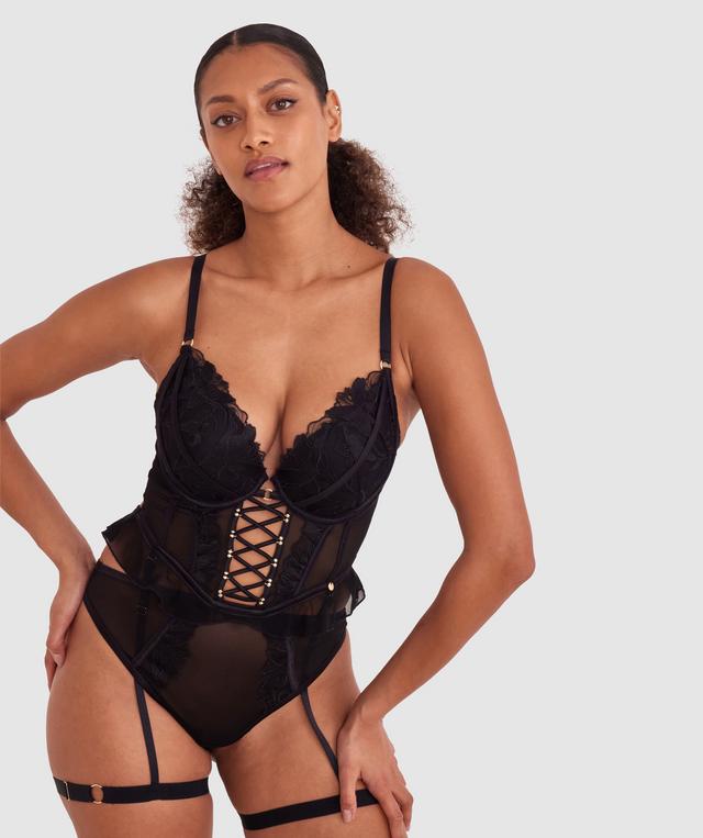 Vamp Spell On You Push Up Bodysuit - Black
