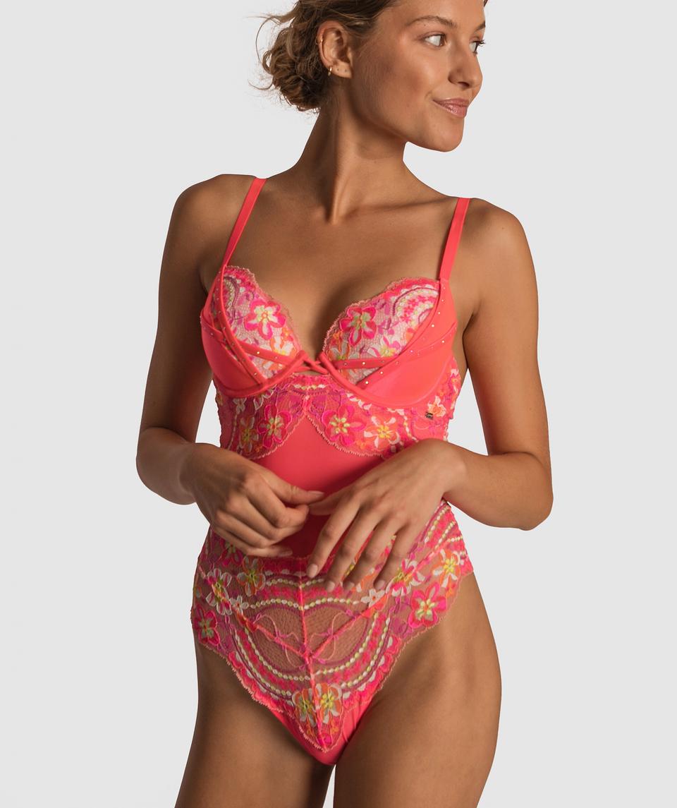 Vamp Stealing Hearts Push Up Bodysuit - Pink