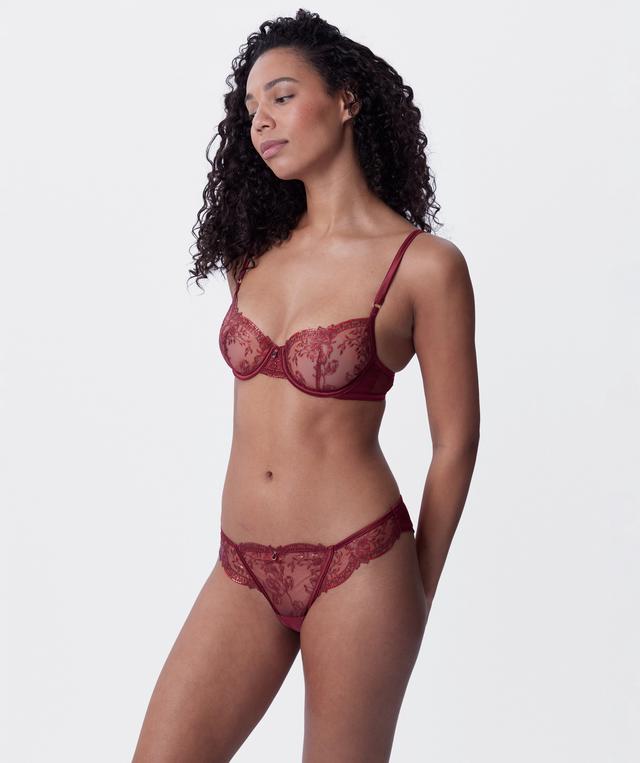 Vamp Sweet Nothings High Leg Brazilian Knicker - Berry
