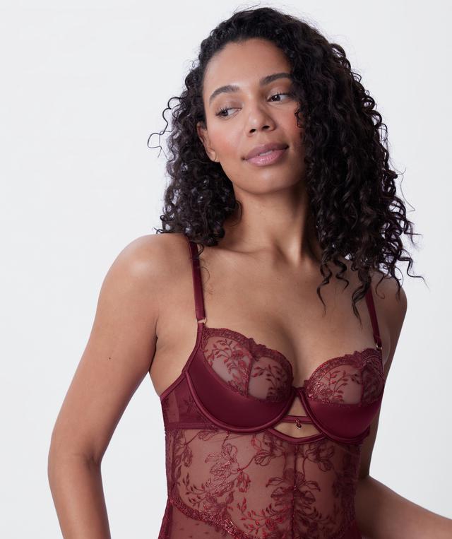Vamp Sweet Nothings Push Up 1/4 Cup Babydoll - Berry