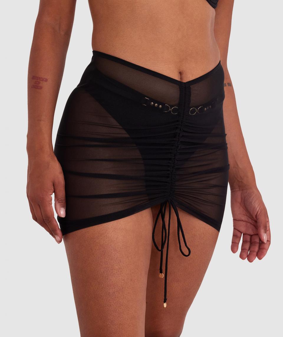 Vamp Swim Buckle Up Baby Gathered Skirt - Black
