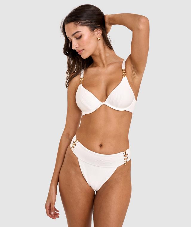 Vamp Swim Summer In Capri High Waisted Bikini Bottom - Ivory