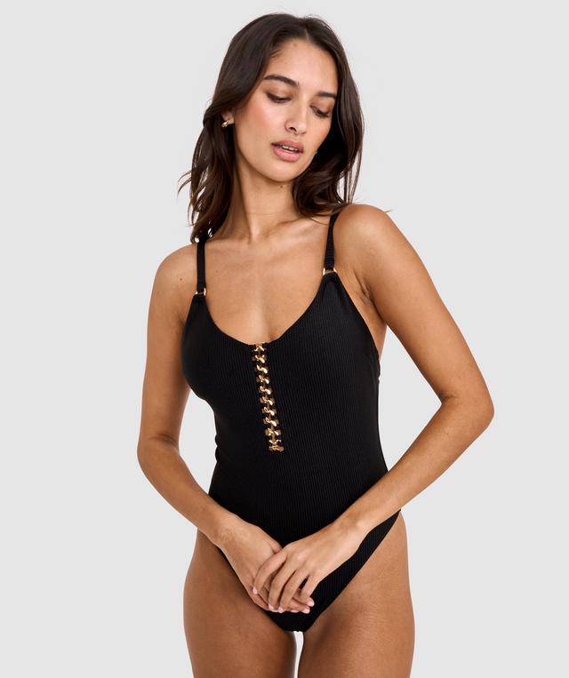 Vamp Swim Summer In Capri One Piece - Black