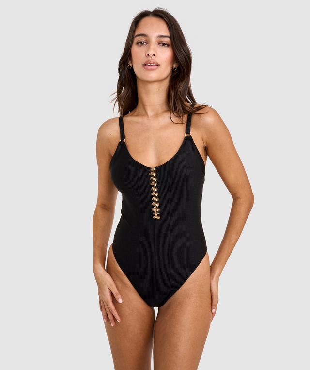 Vamp Swim Summer In Capri One Piece - Black