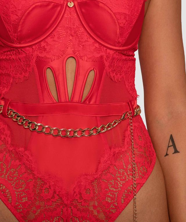 Vamp The Heart Breaker Push Up Bodysuit - Red