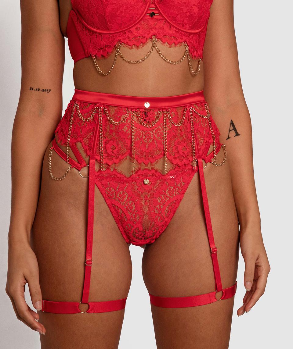 Vamp The Heart Breaker Suspender - Red
