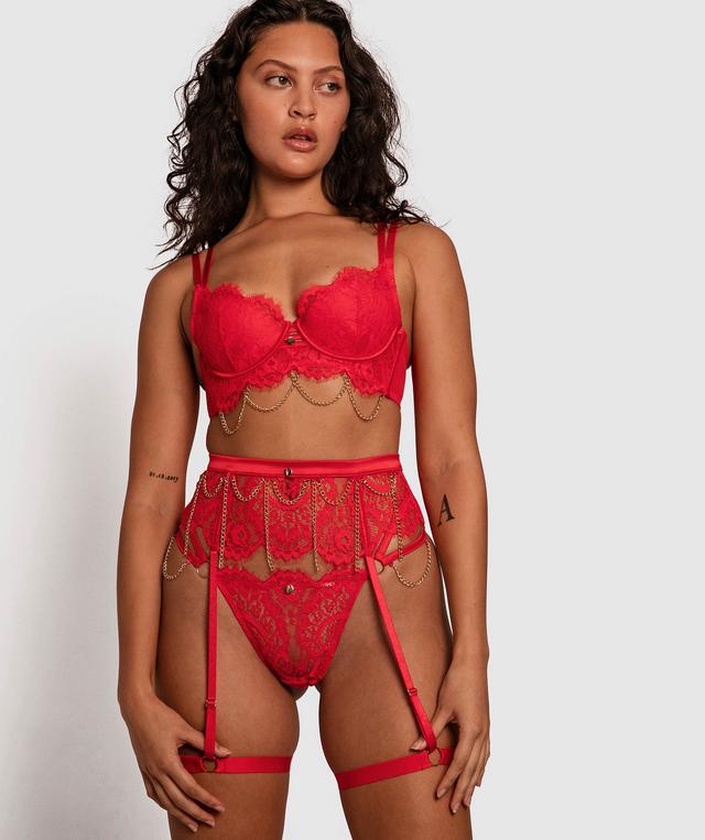 Vamp The Heart Breaker Suspender - Red