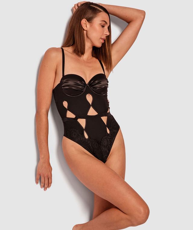 Vamp The Look Of Love Push Up Bodysuit - Black
