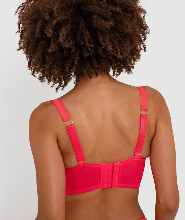 Vamp Tied To You Push Up Longline Bra - Fuchsia Pink