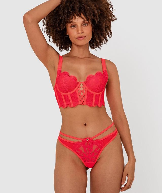 Vamp Tied To You V String - Fuchsia Pink