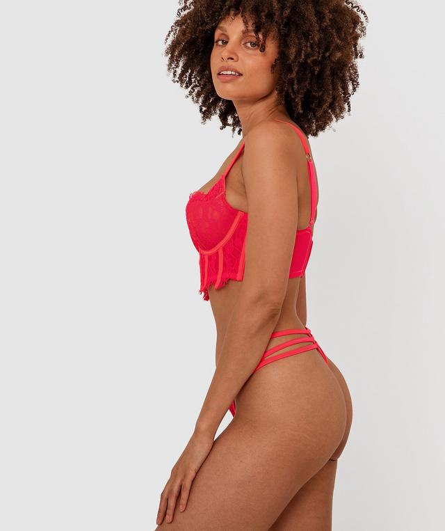Vamp Tied To You V String - Fuchsia Pink