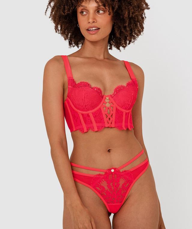 Vamp Tied To You V String - Fuchsia Pink