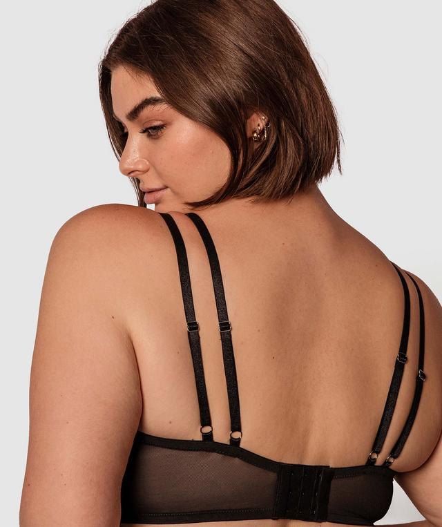 Vamp Turning Heads Plunge Underwire Bra- Black