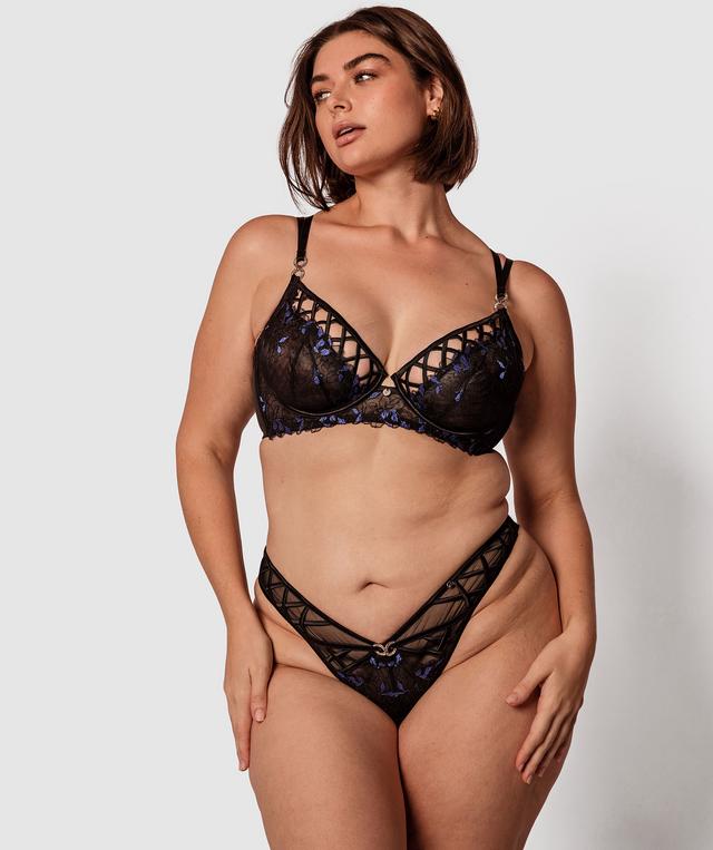 Vamp Turning Heads Plunge Underwire Bra- Black