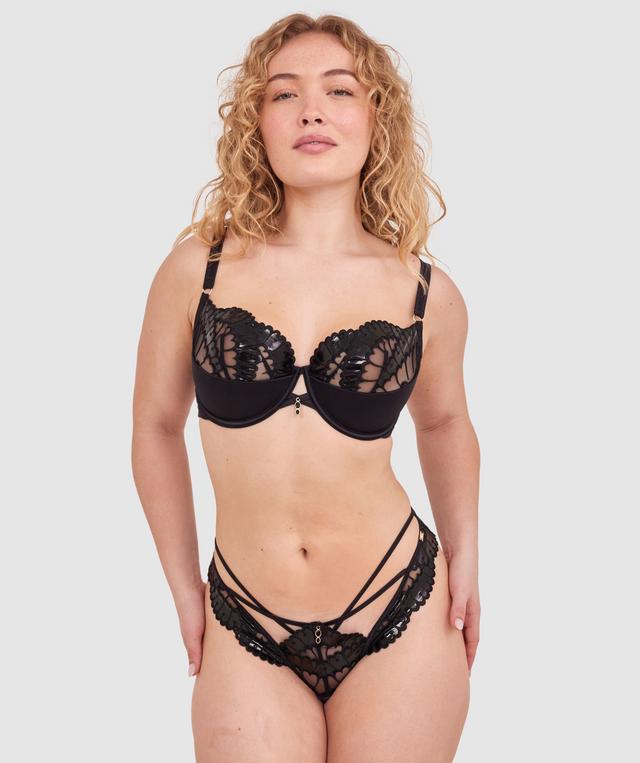Vamp Vixen High Leg Brazilian Knicker - Black