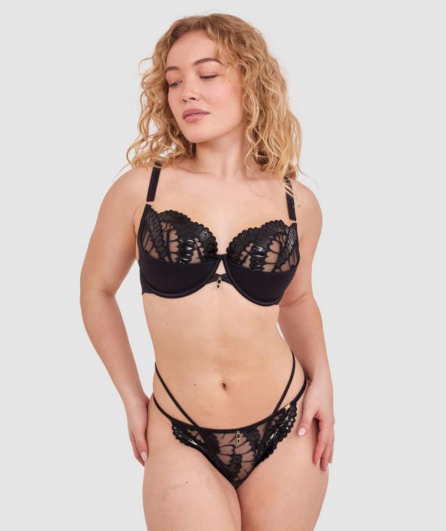 Vamp Vixen Push Up 1/4 Cup Bra - Black