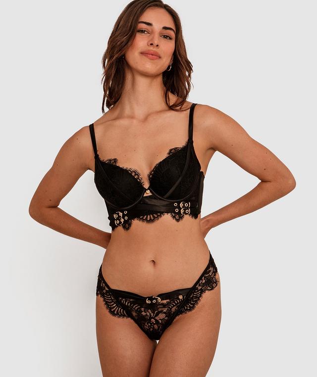 Vamp Where Love Grows Brazilian Knicker - Black