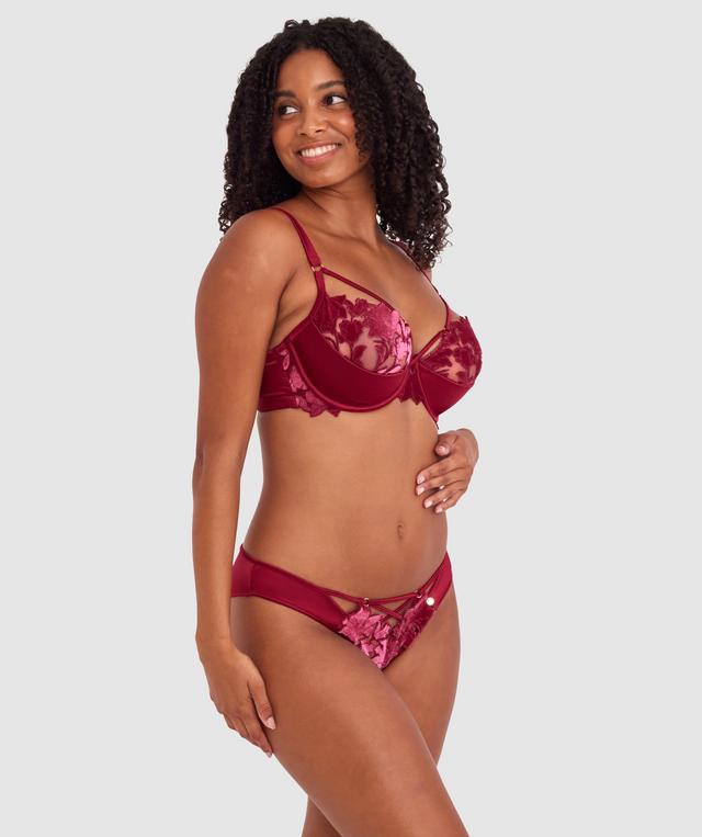 Vamp Wine & Dine High Leg Brazilian Knicker - Berry