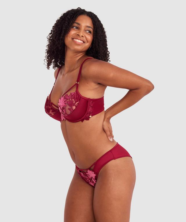 Vamp Wine & Dine High Leg Brazilian Knicker - Berry