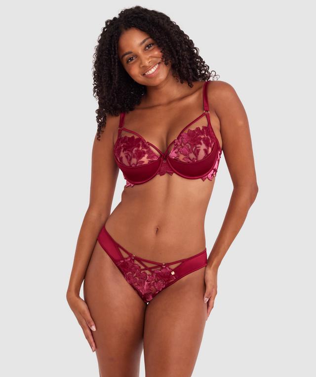 Vamp Wine & Dine High Leg Brazilian Knicker - Berry