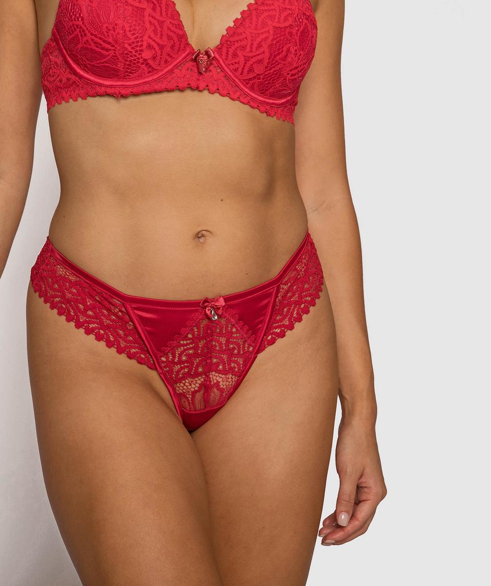 Venice V String Knicker - Red