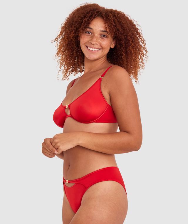 Whitney High Leg Brazilian Knicker - Red