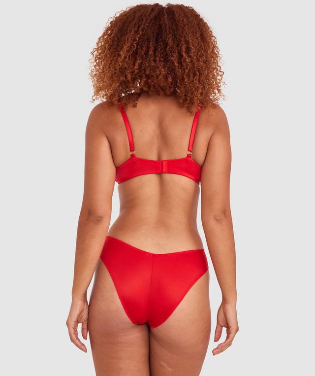 Whitney High Leg Brazilian Knicker - Red