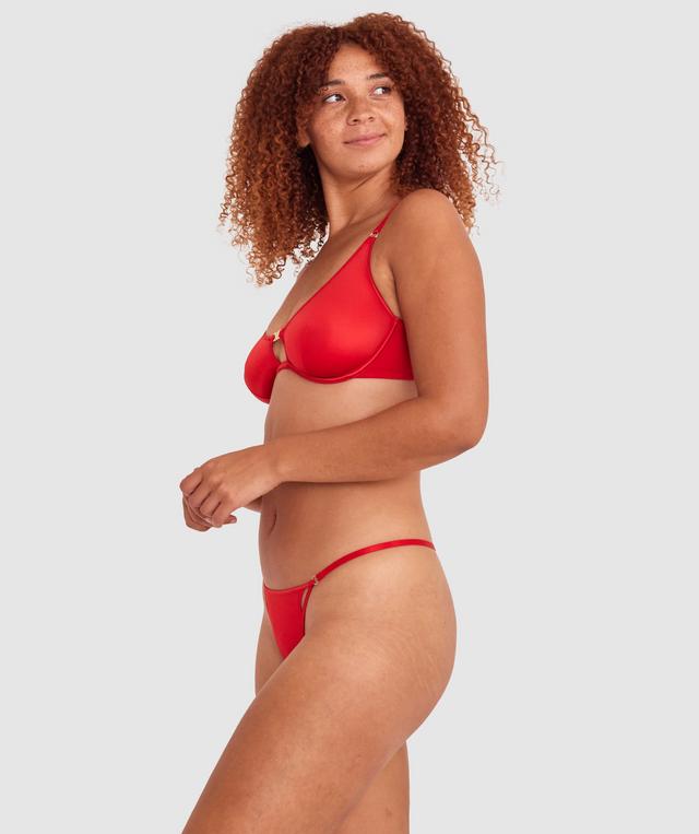 Whitney High Leg G String - Red