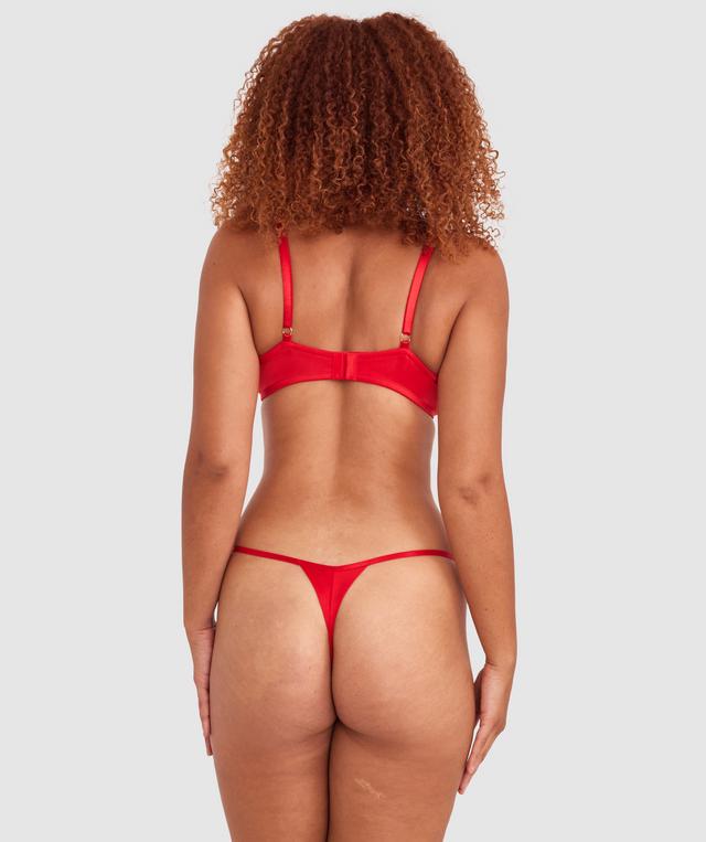 Whitney High Leg G String - Red