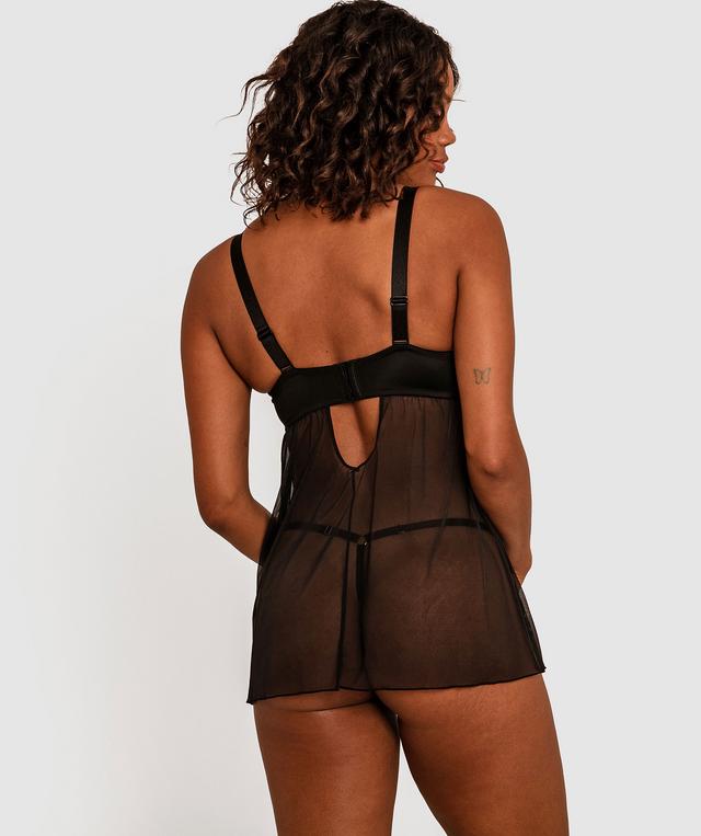 Ysabel Curvy Underwire Babydoll - Black
